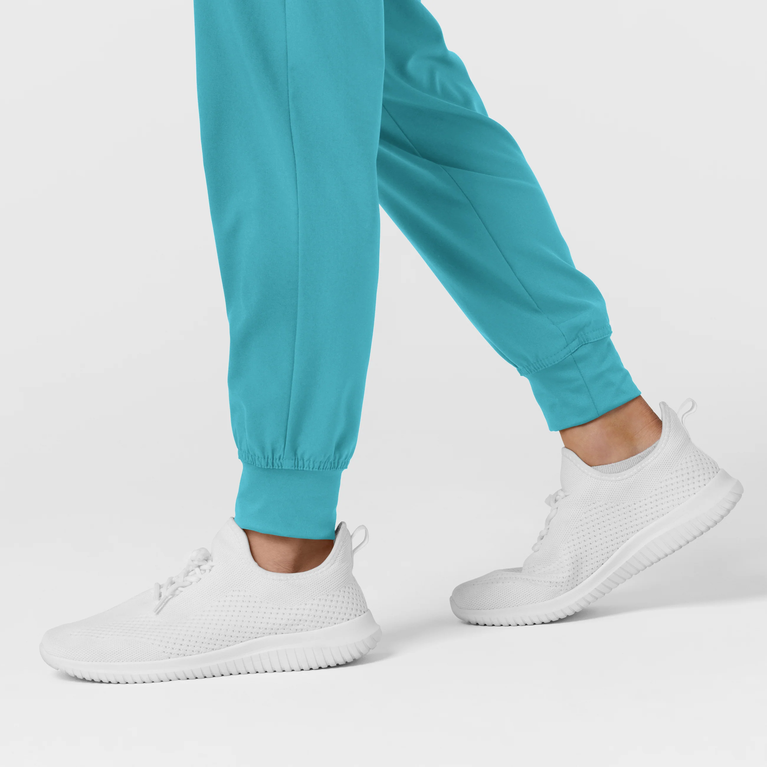 W123 Women's Comfort Waist Cargo Jogger Scrub Pant - Teal Blue - Image 10