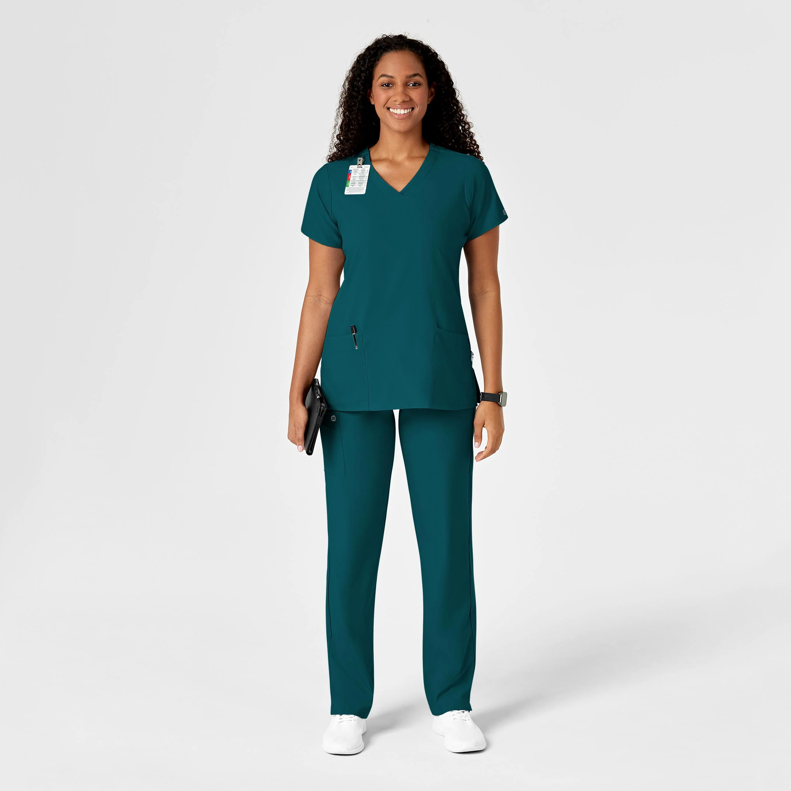 W123 Women's Drawstring Scrub Pant - Caribbean - Image 3
