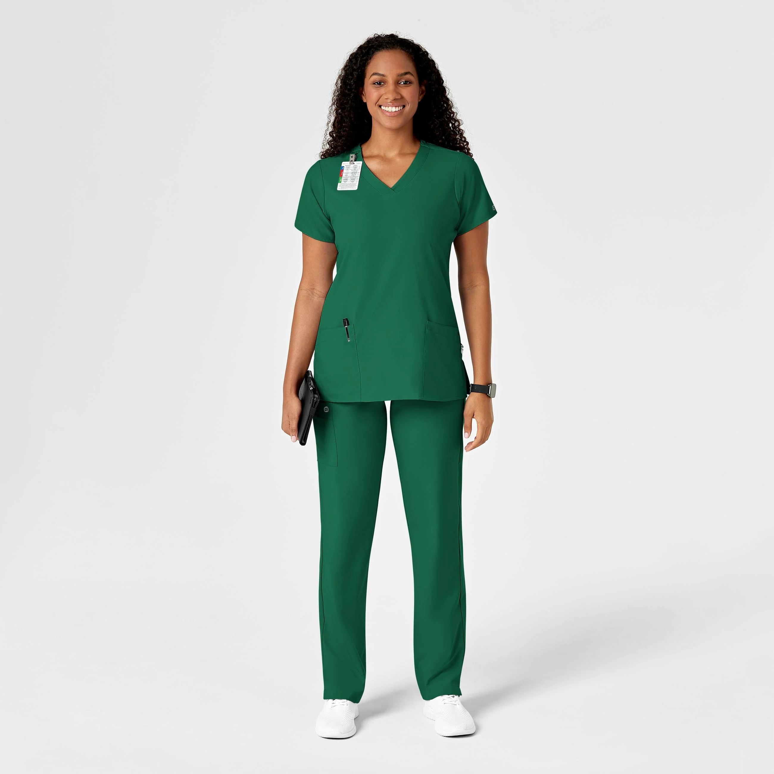 W123 Women's Drawstring Scrub Pant - Hunter - Image 3