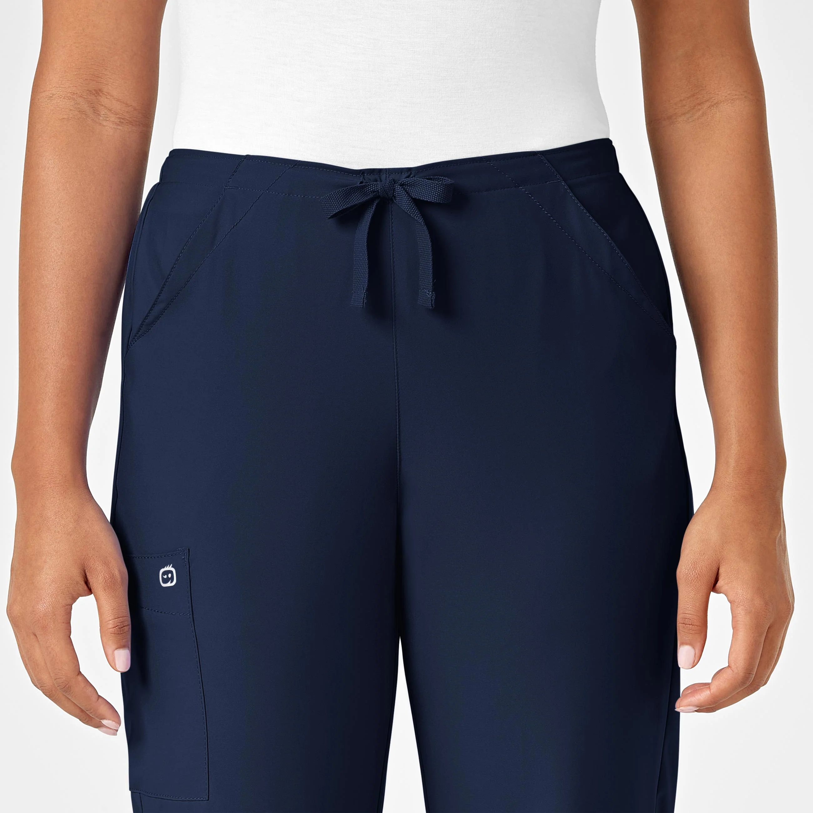 W123 Women's Drawstring Scrub Pant - Navy - Image 4