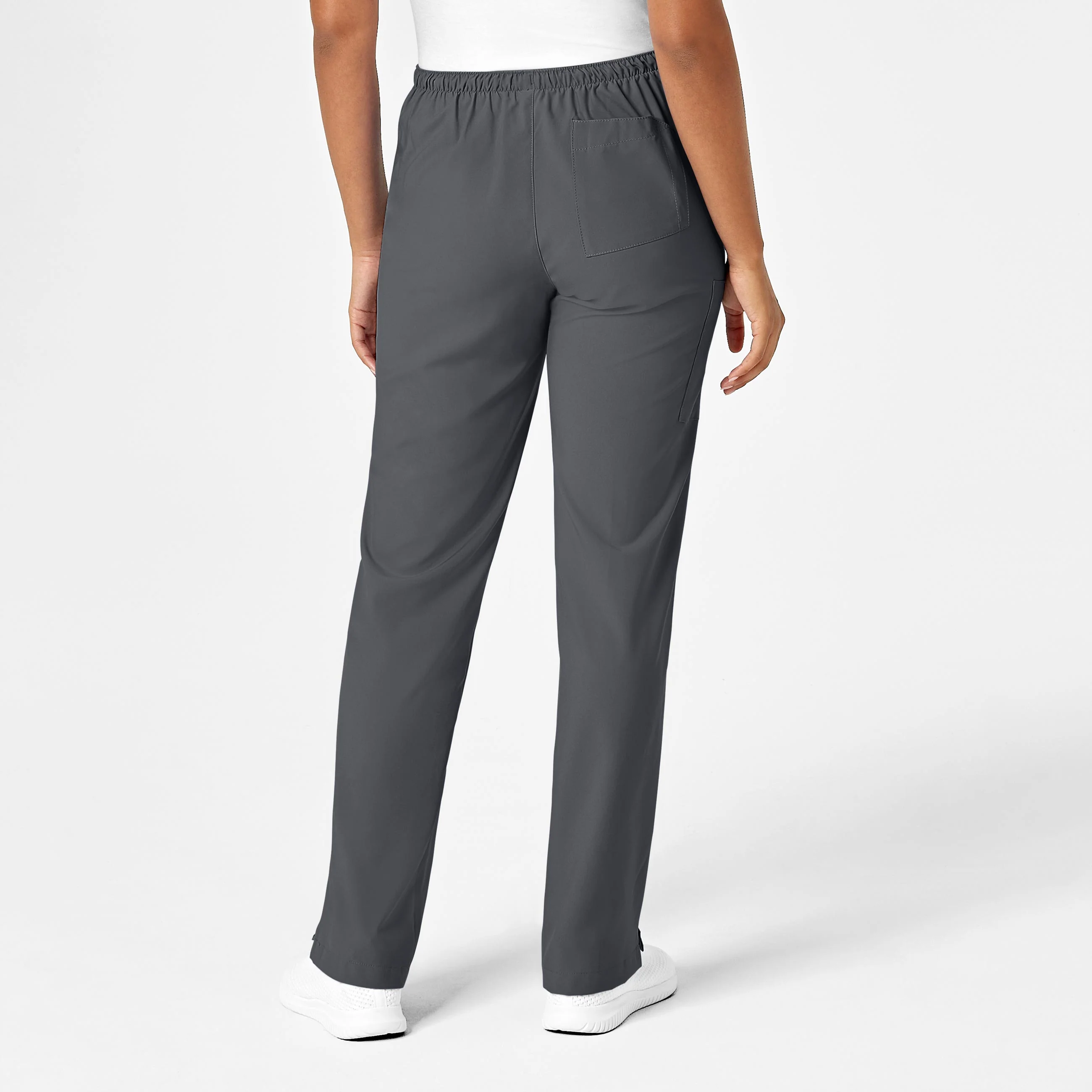 W123 Women's Drawstring Scrub Pant - Pewter - Image 2