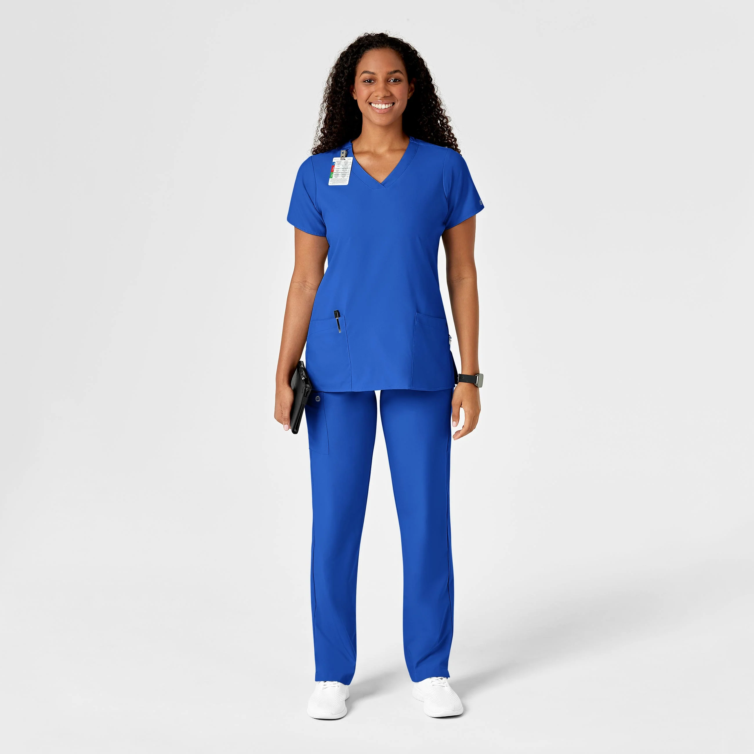 W123 Women's Drawstring Scrub Pant - Royal - Image 3