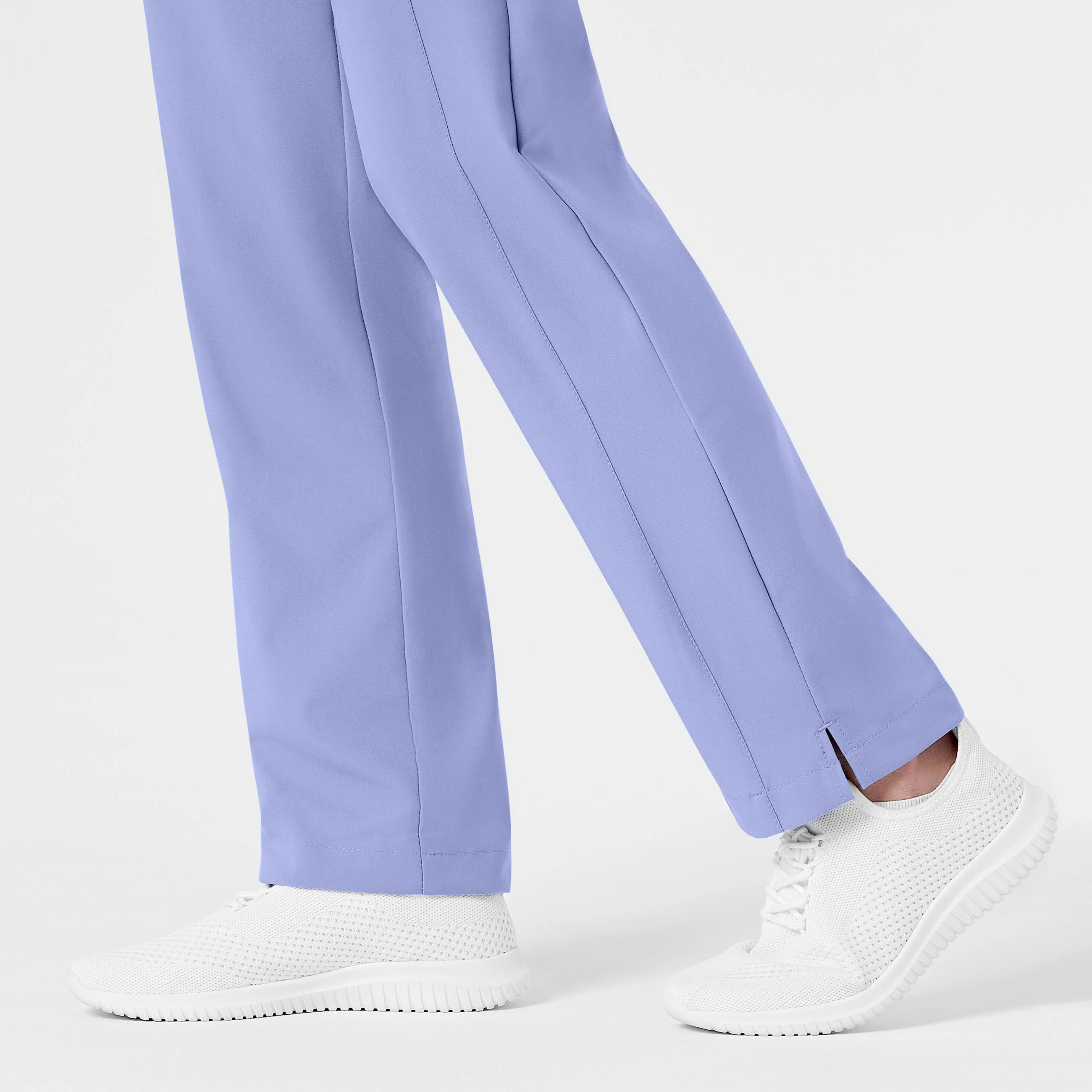 W123 Women's Flat Front Cargo Scrub Pant - Ceil Blue - Image 8