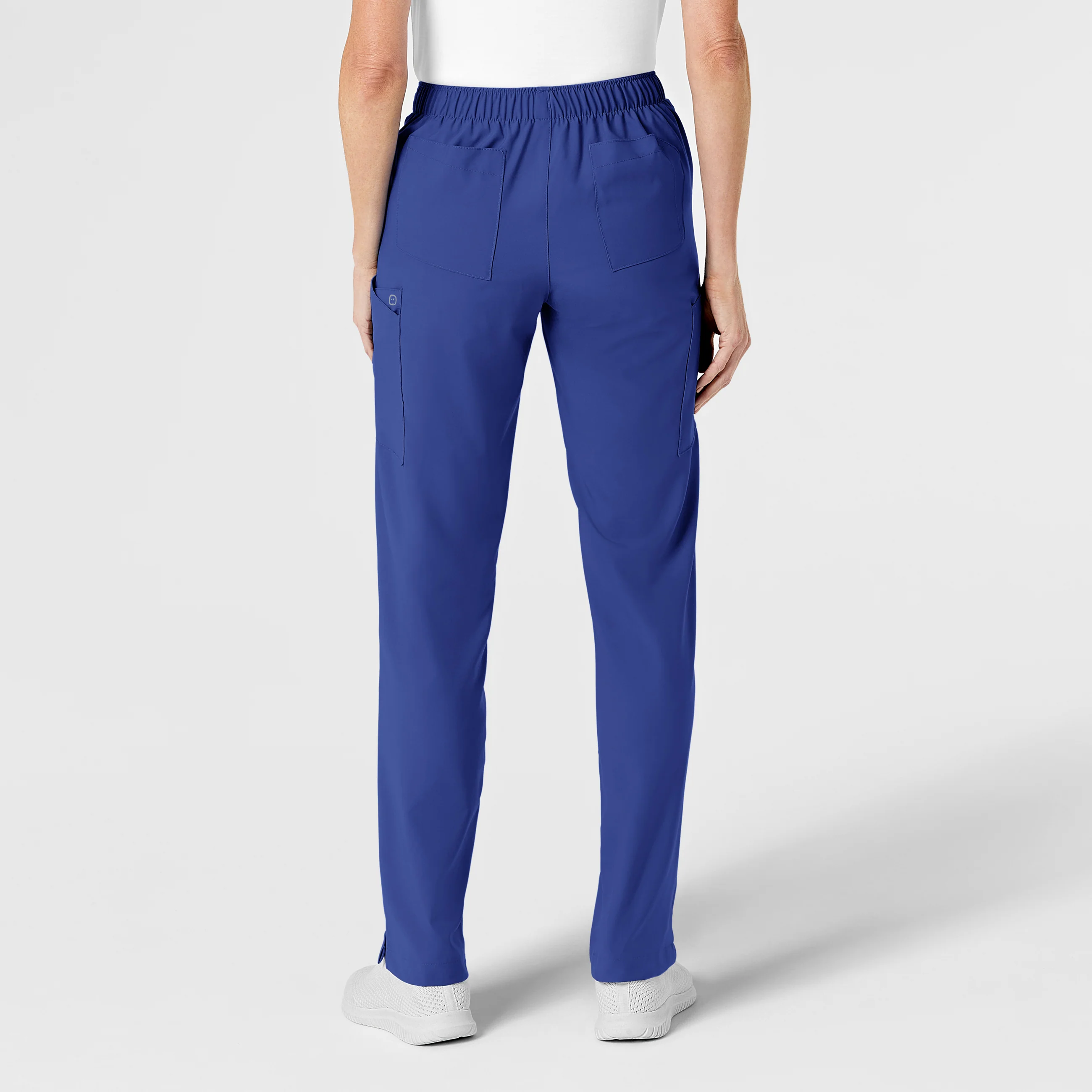 W123 Women's Flat Front Cargo Scrub Pant - Galaxy Blue - Image 3