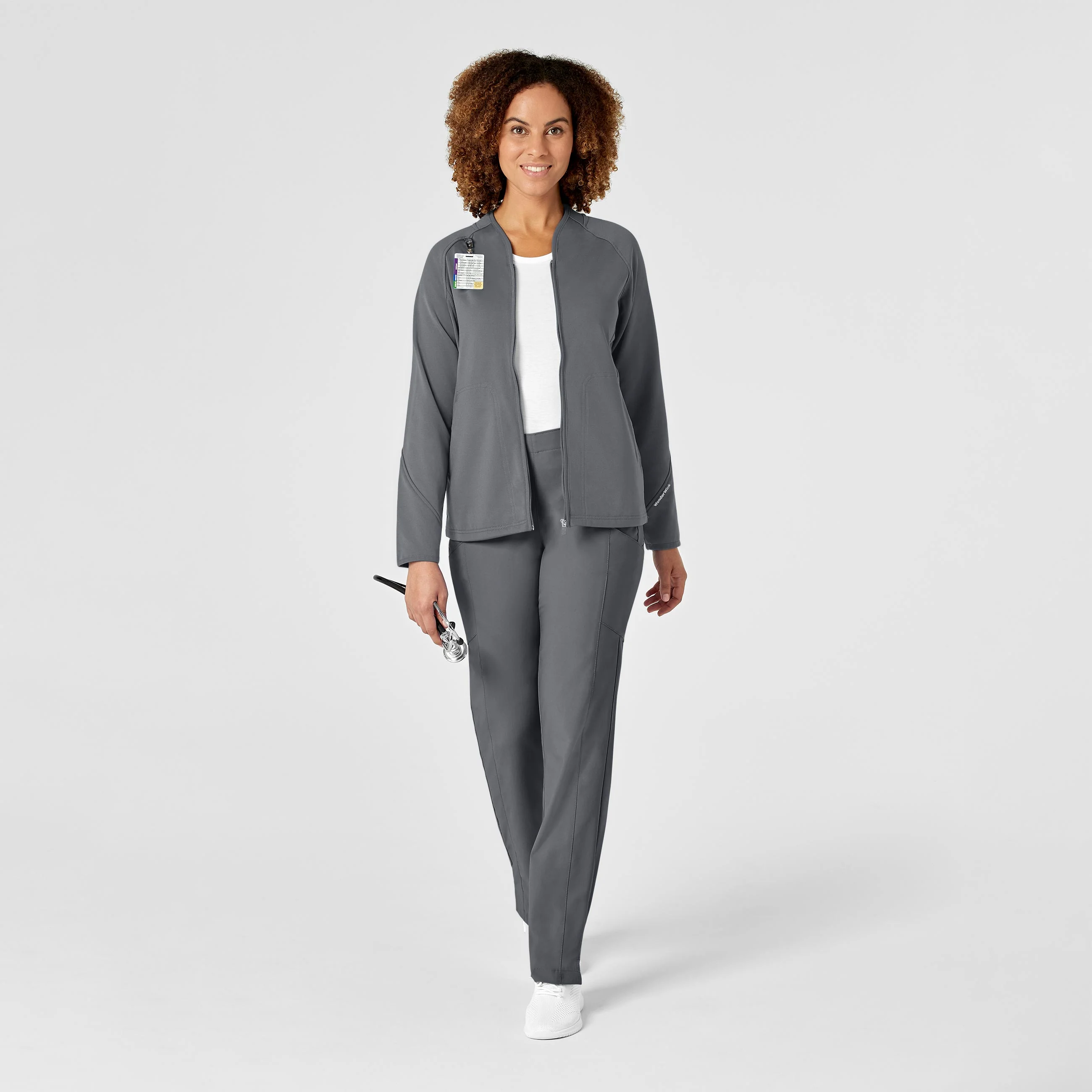 Women's Fleece Full Zip Jacket - Pewter - Image 4