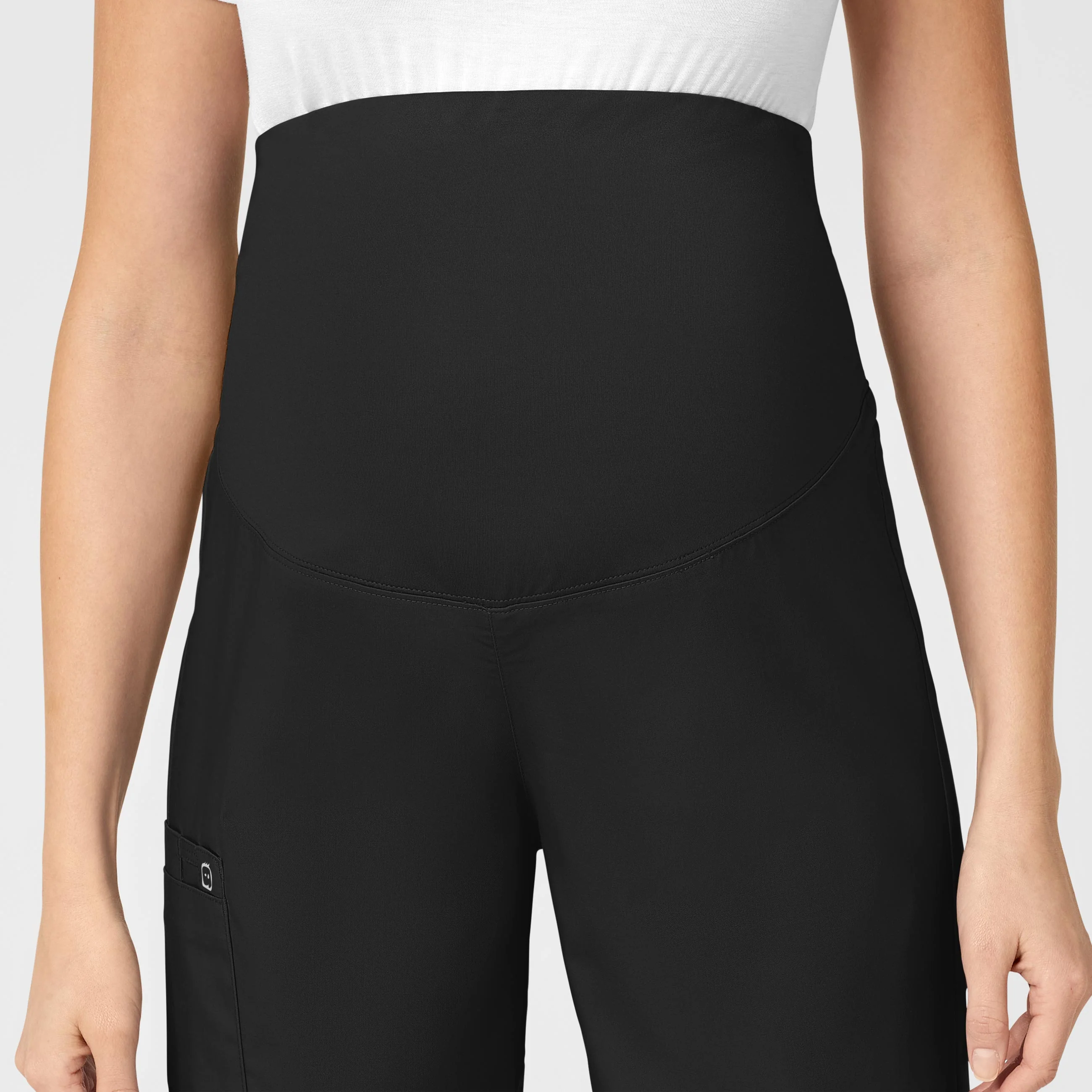 WonderWORK Maternity Cargo Scrub Pant - Black - Image 5