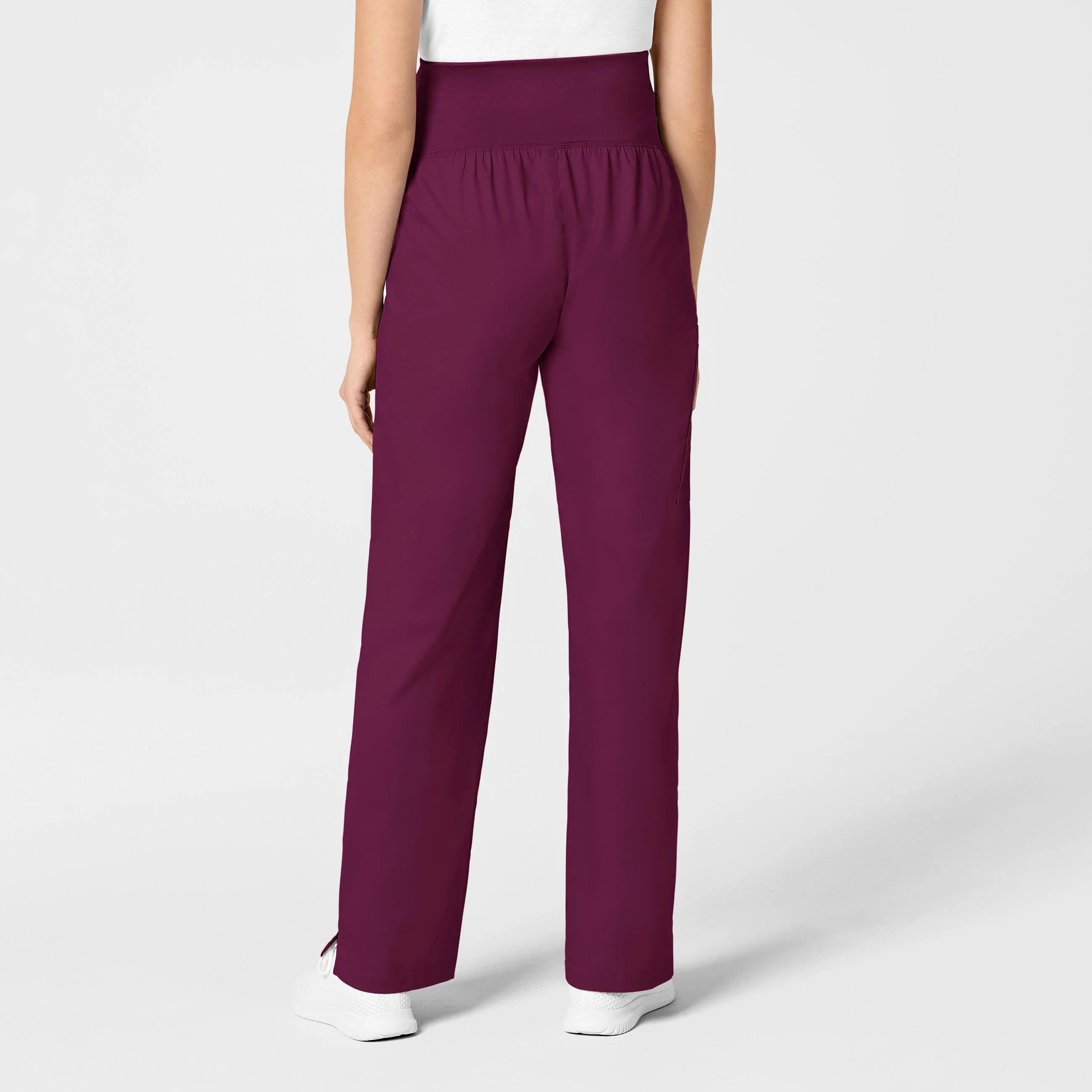 WonderWORK Maternity Cargo Scrub Pant - Wine - Image 2
