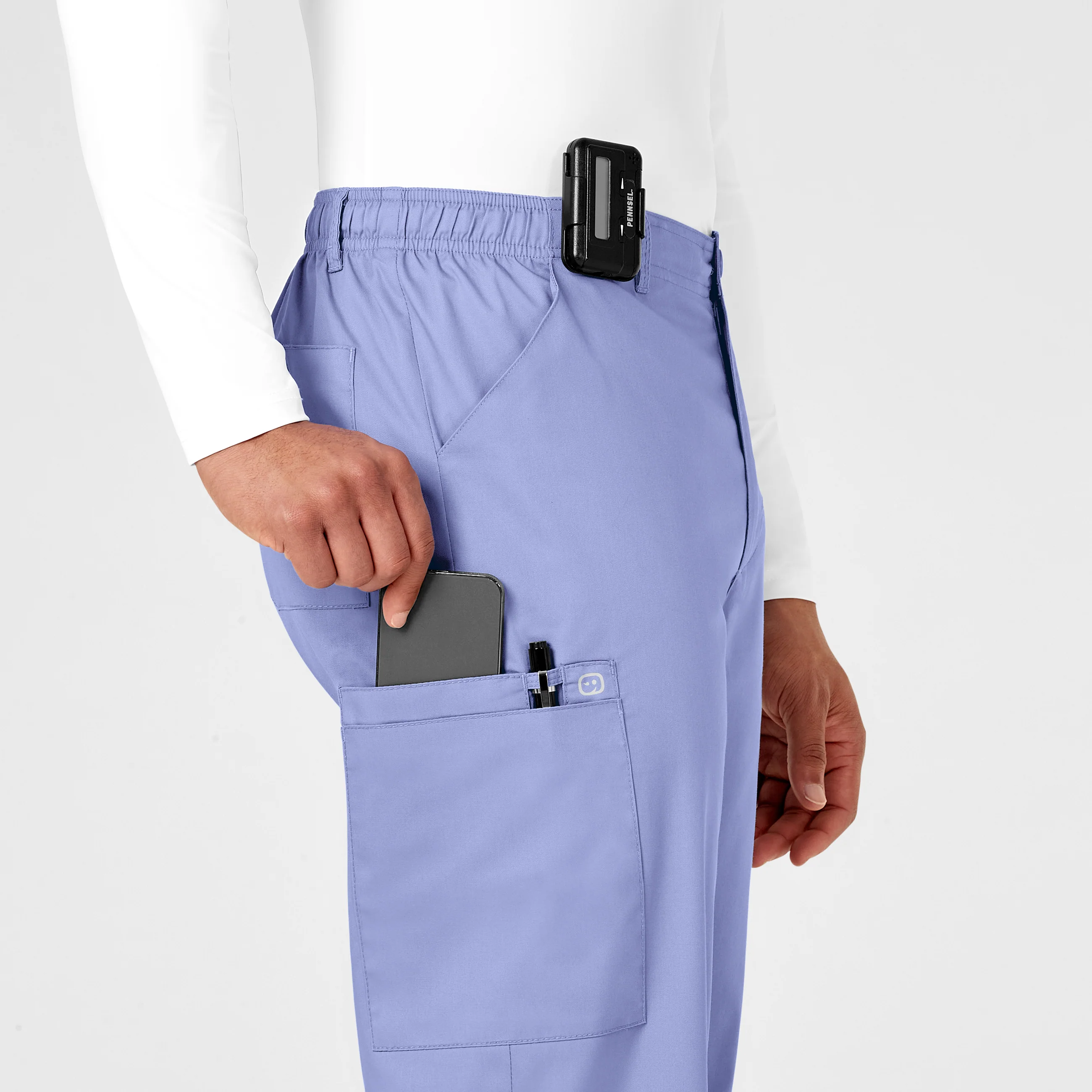 WonderWORK Men's Cargo Scrub Pant - Ceil Blue - Image 7