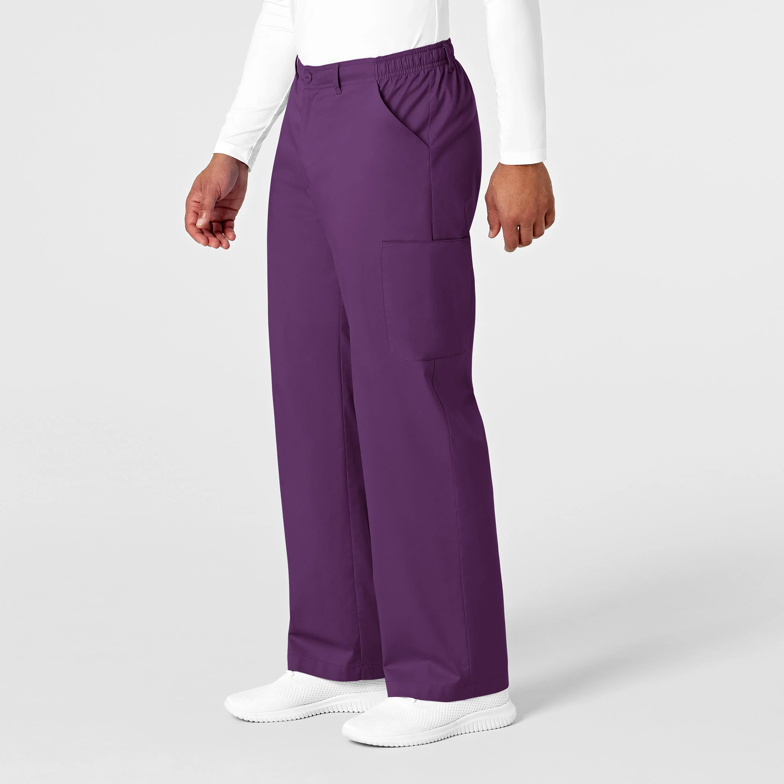 WonderWORK Men's Cargo Scrub Pant - Eggplant - Image 4