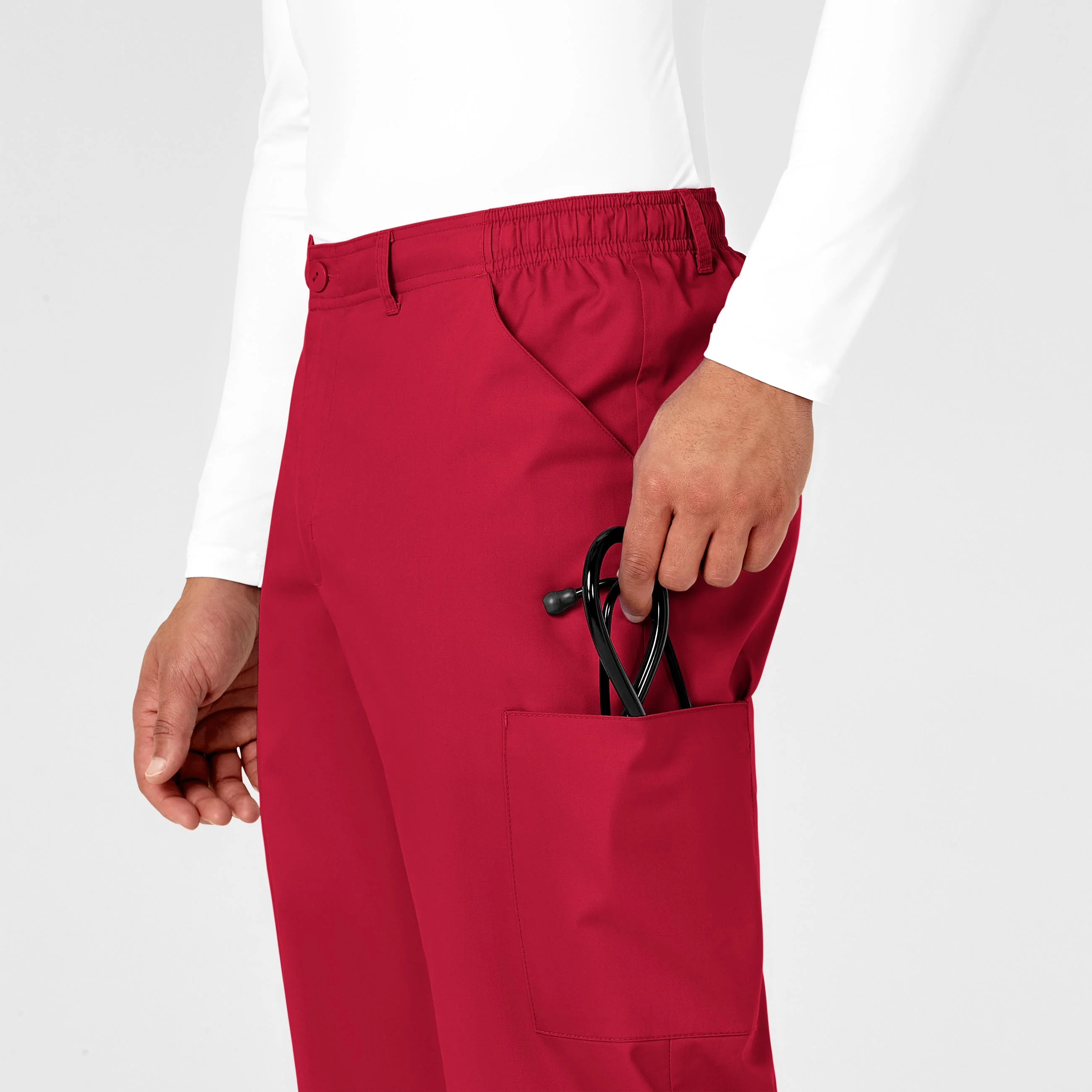 WonderWORK Men's Cargo Scrub Pant - Red - Image 6