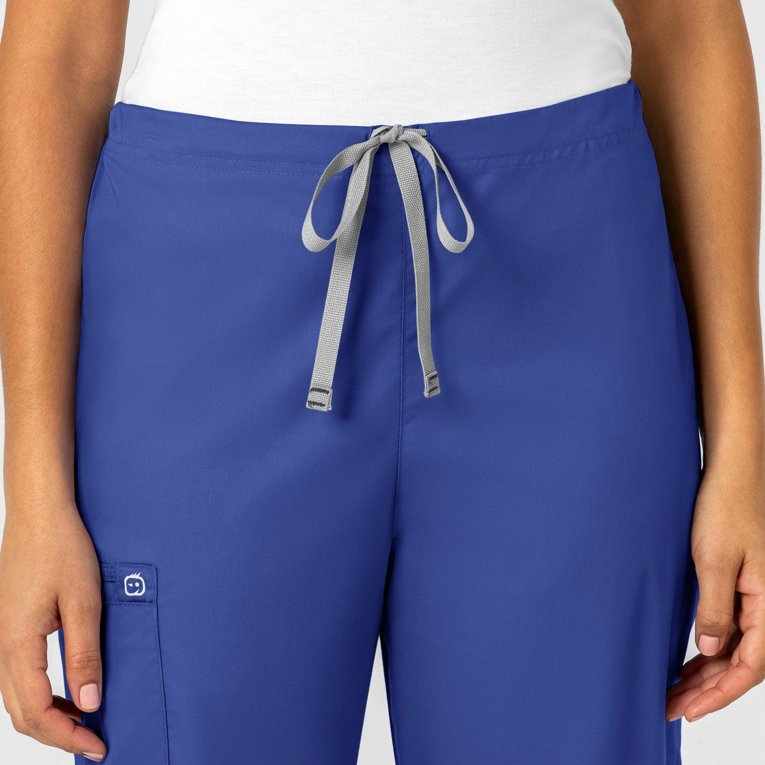 WonderWORK Unisex Drawstring Cargo Scrub Pant - Galaxy Blue - Image 5