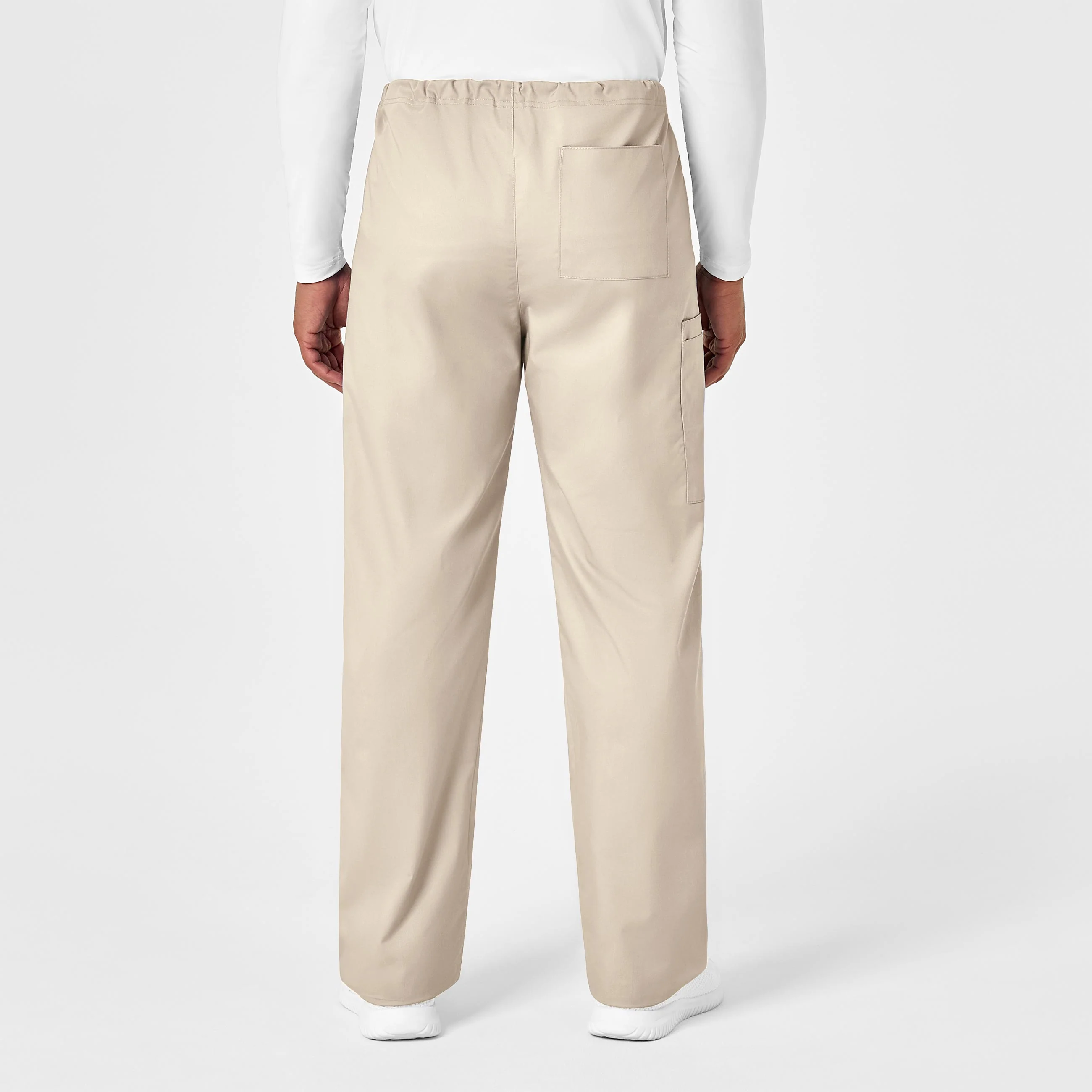 WonderWORK Unisex Drawstring Cargo Scrub Pant - Khaki - Image 10