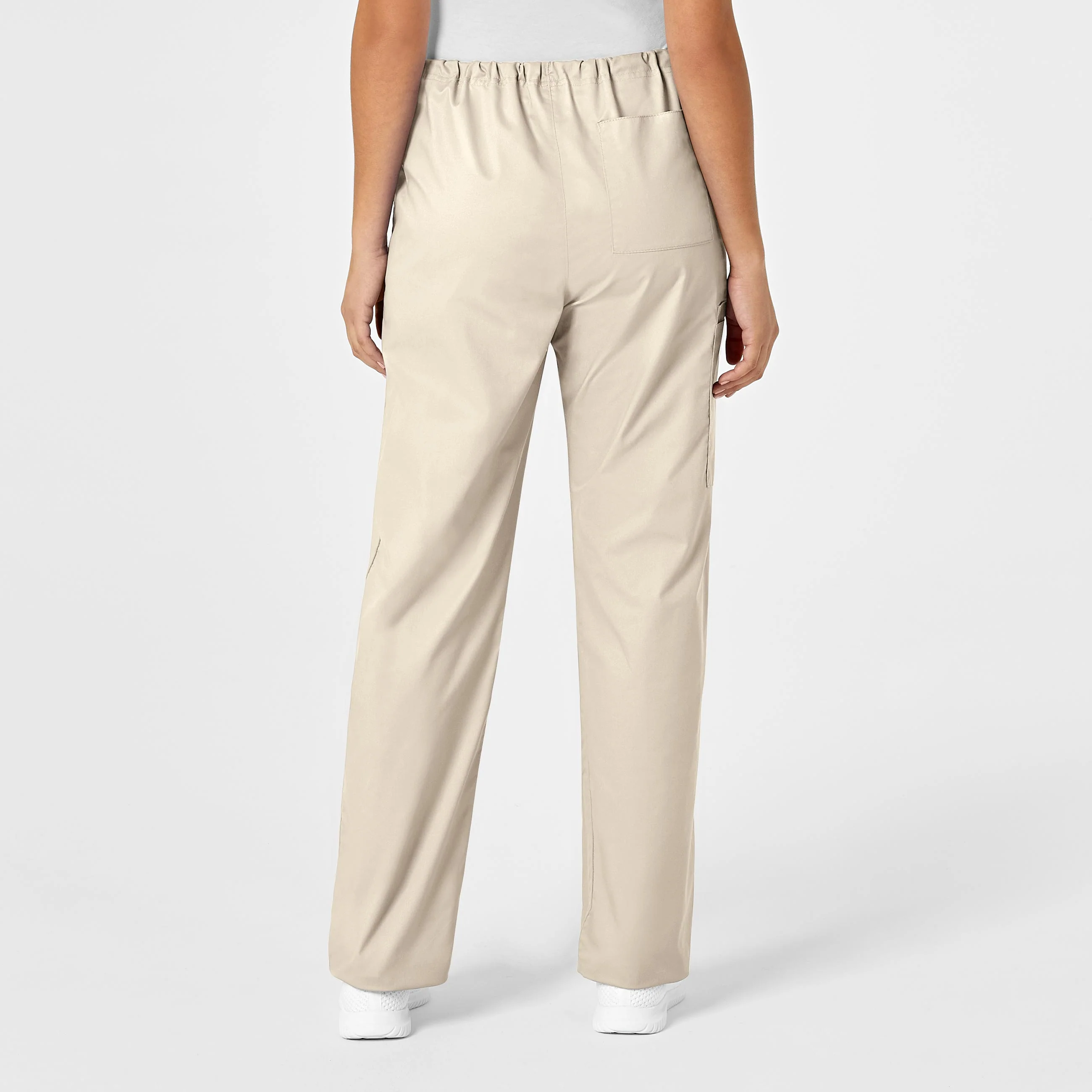 WonderWORK Unisex Drawstring Cargo Scrub Pant - Khaki - Image 2