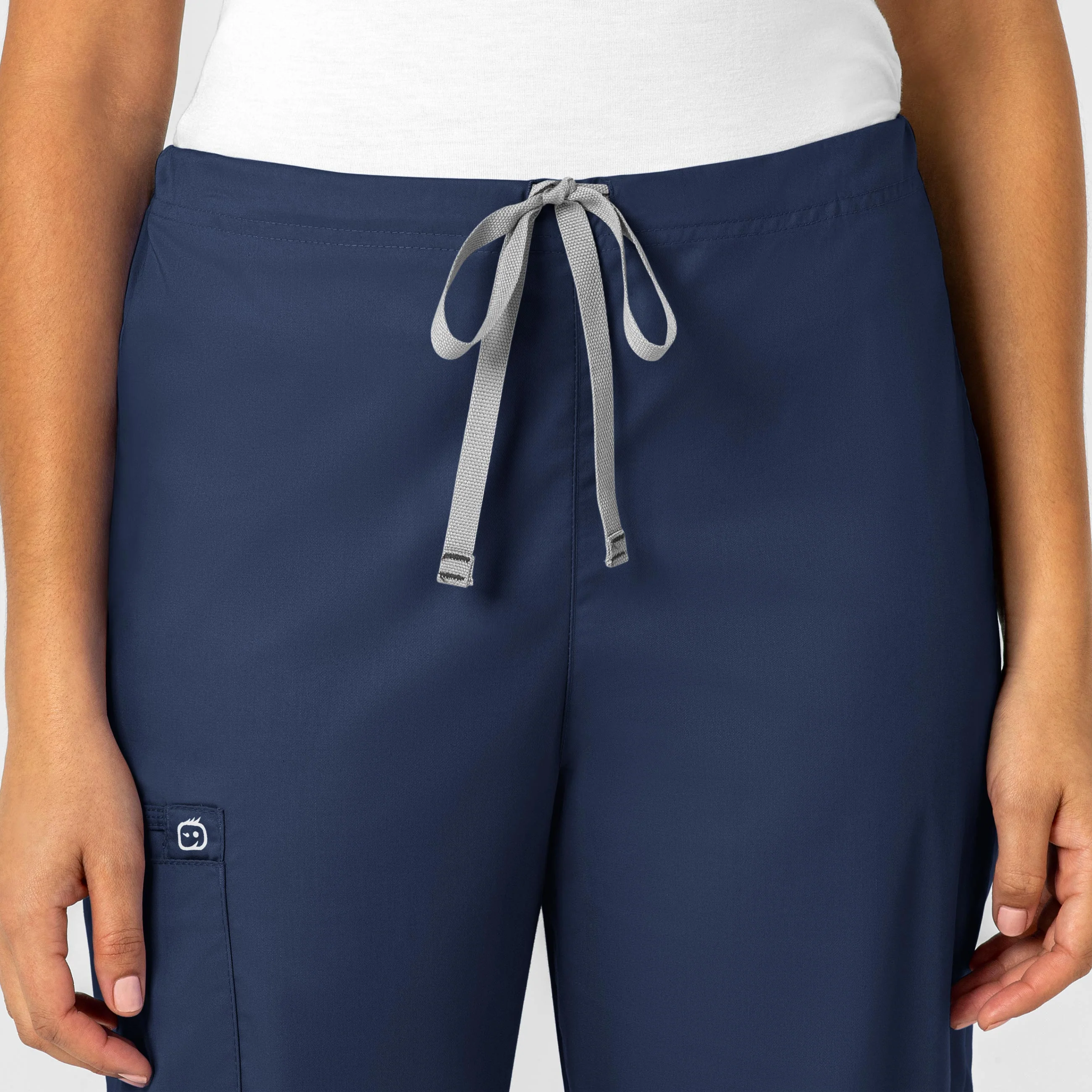 WonderWORK Unisex Drawstring Cargo Scrub Pant - Navy - Image 5