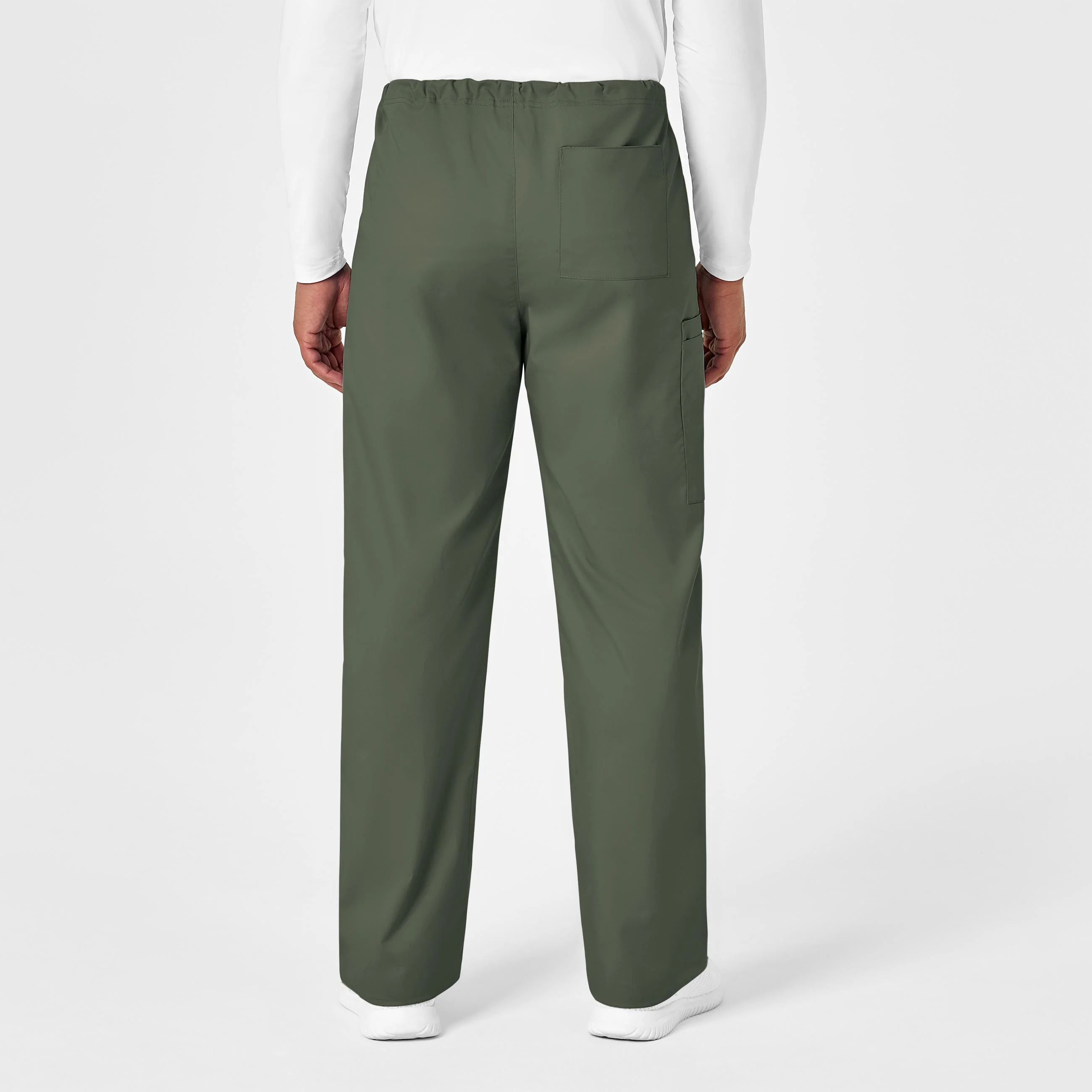 WonderWORK Unisex Drawstring Cargo Scrub Pant - Olive - Image 10