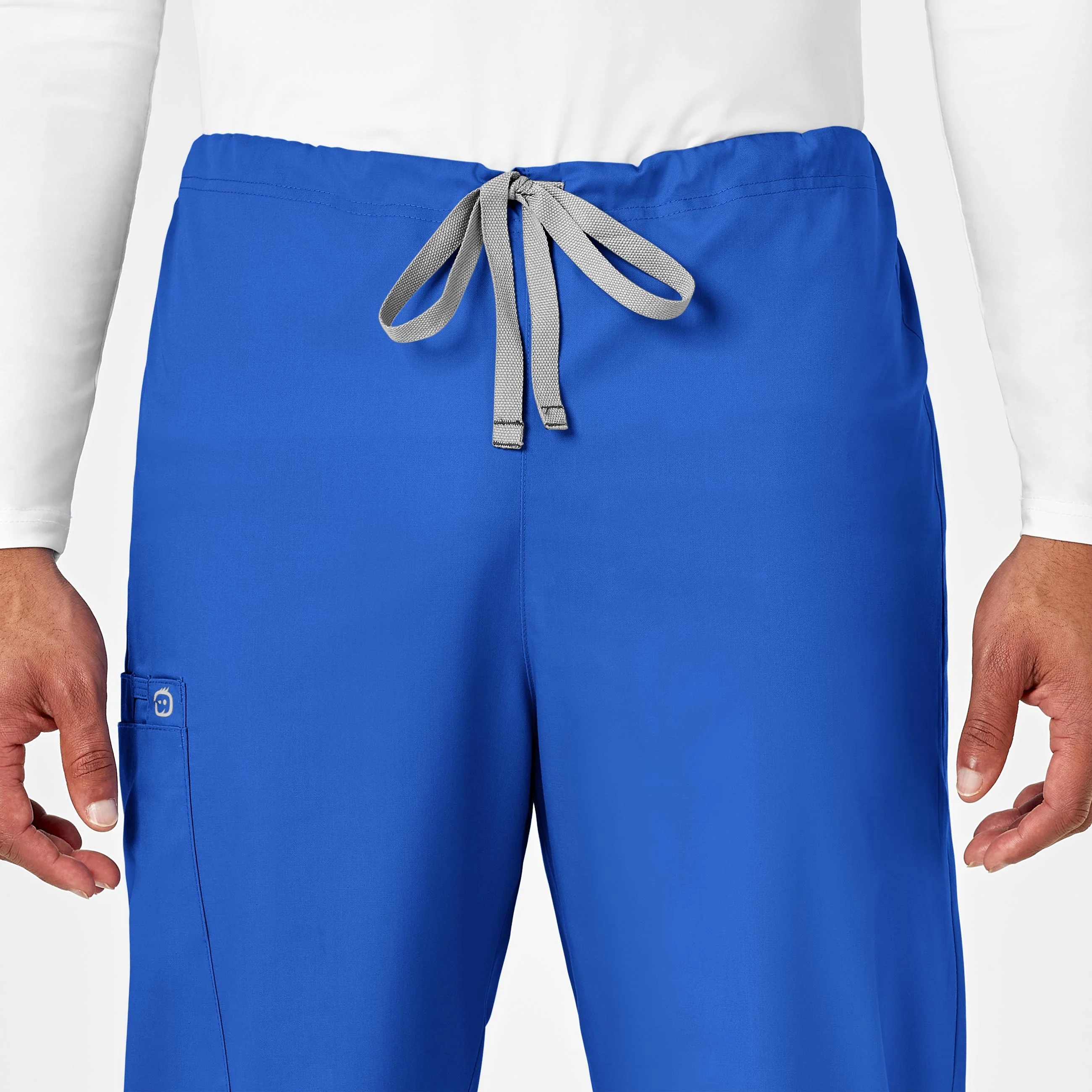 WonderWORK Unisex Drawstring Cargo Scrub Pant - Royal - Image 7