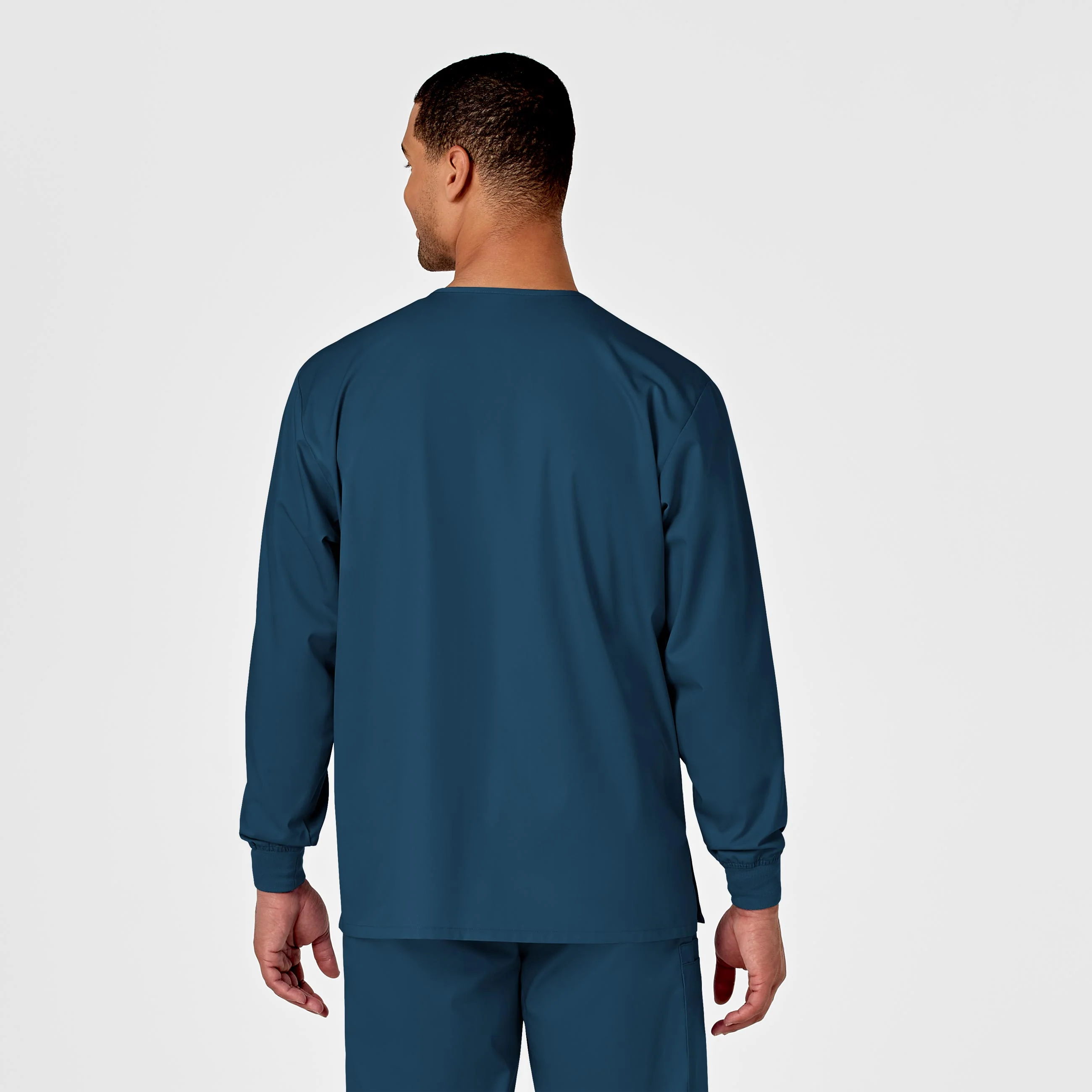 WonderWORK Unisex Snap Front Scrub Jacket - Caribbean - Image 2