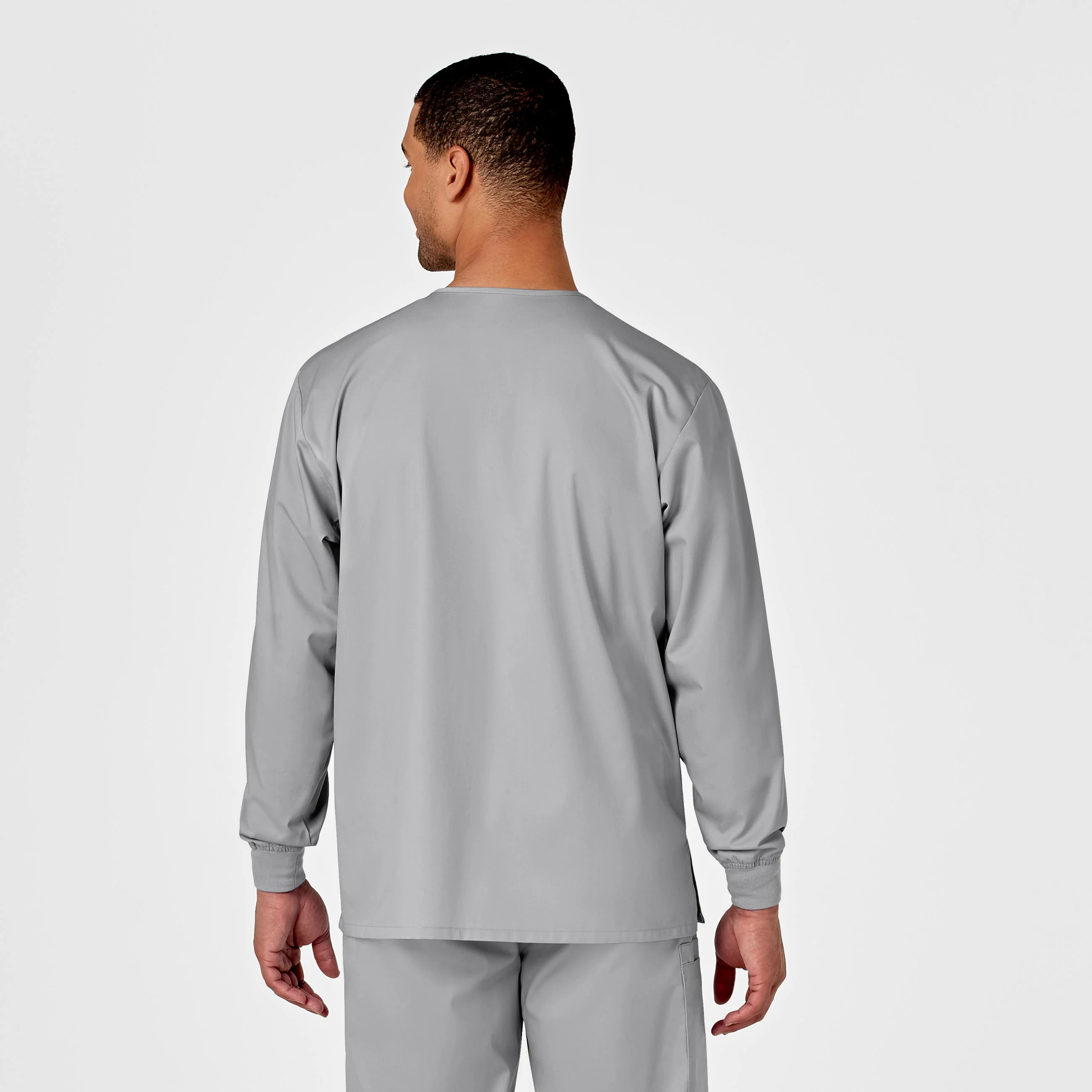 WonderWORK Unisex Snap Front Scrub Jacket - Grey - Image 2