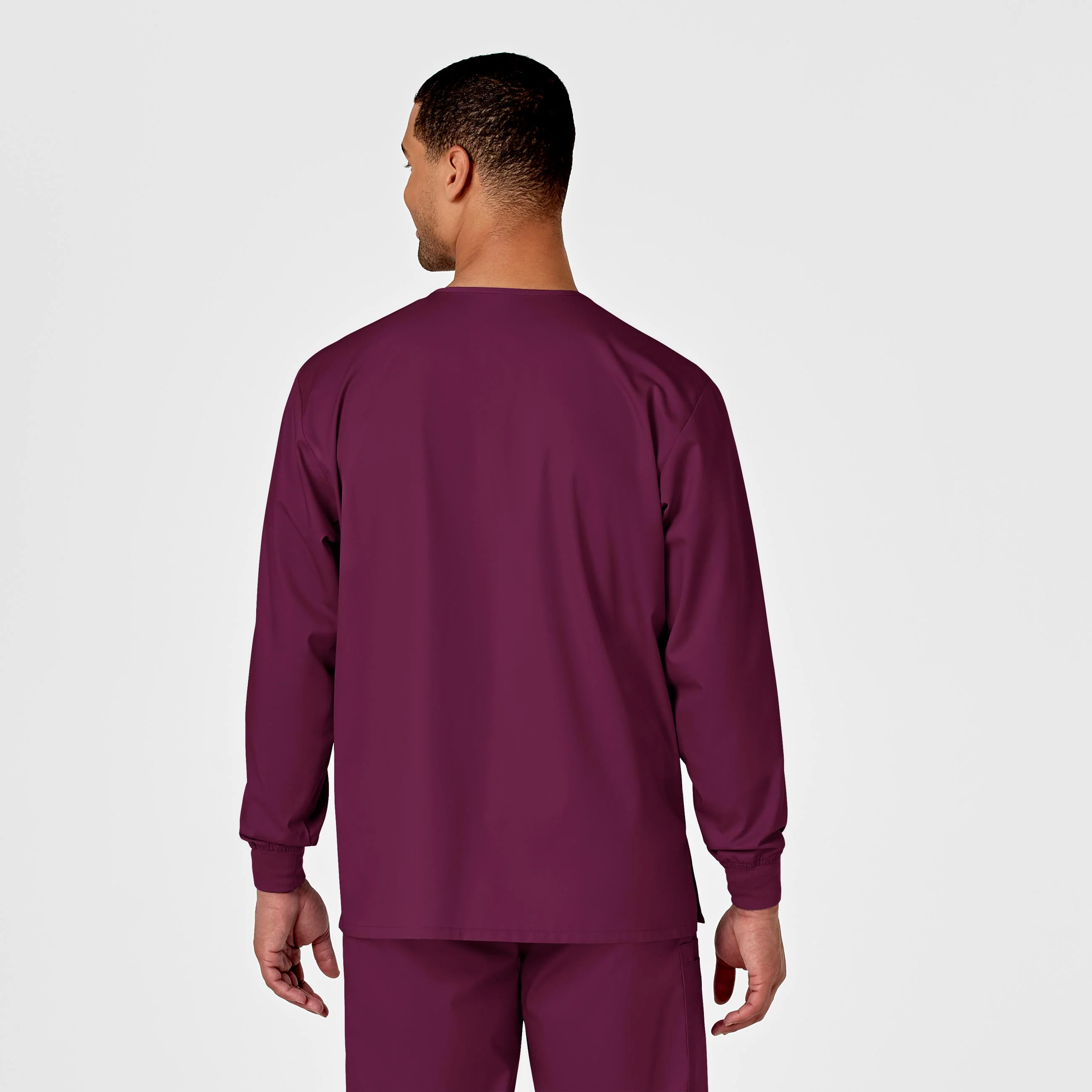 WonderWORK Unisex Snap Front Scrub Jacket - Wine - Image 2