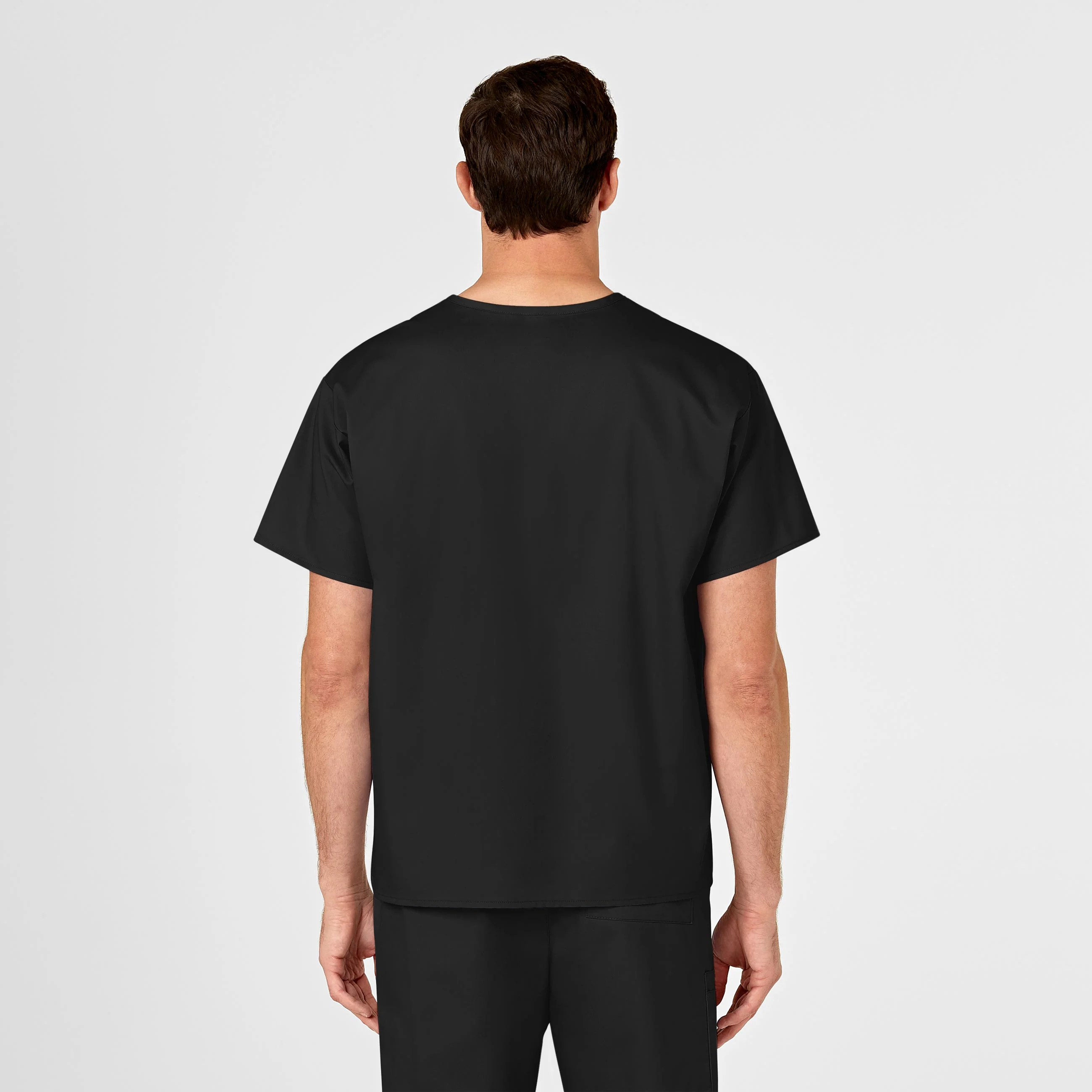 WonderWORK Unisex V-Neck Scrub Top - Black - Image 2