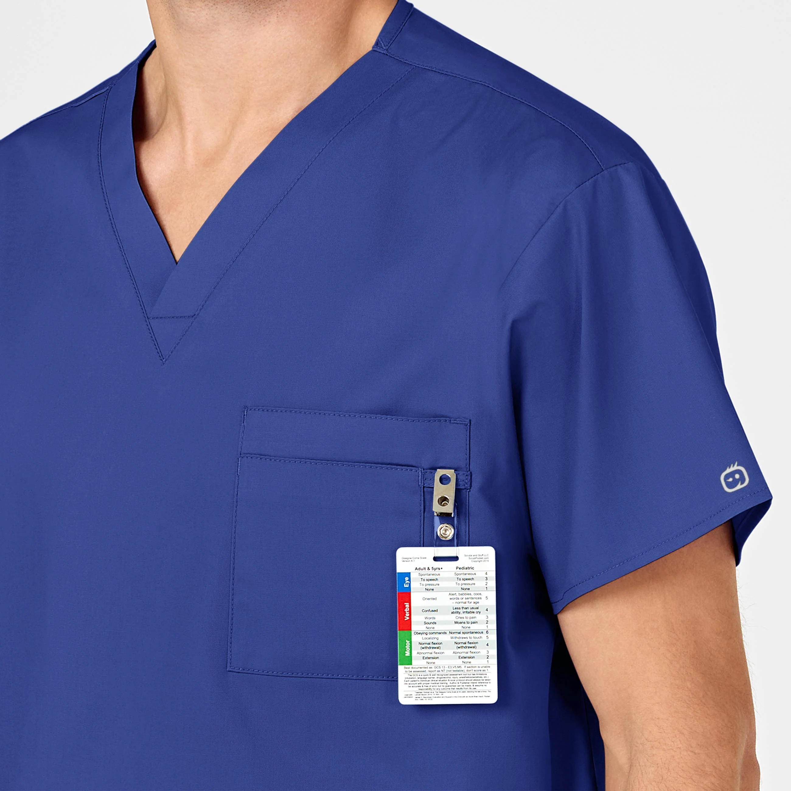 WonderWORK Unisex V-Neck Scrub Top - Galaxy Blue - Image 11