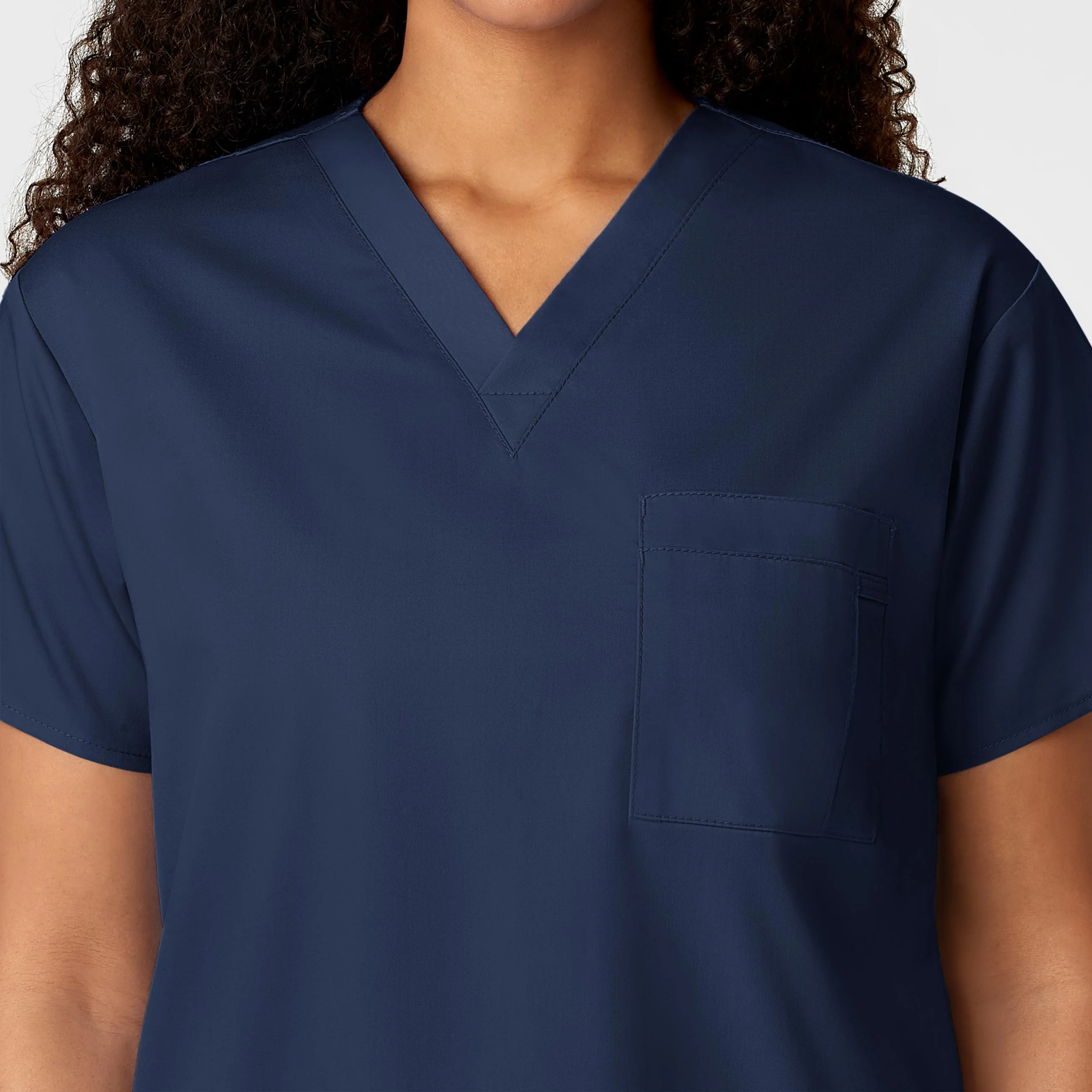 WonderWORK Unisex V-Neck Scrub Top - Navy - Image 8