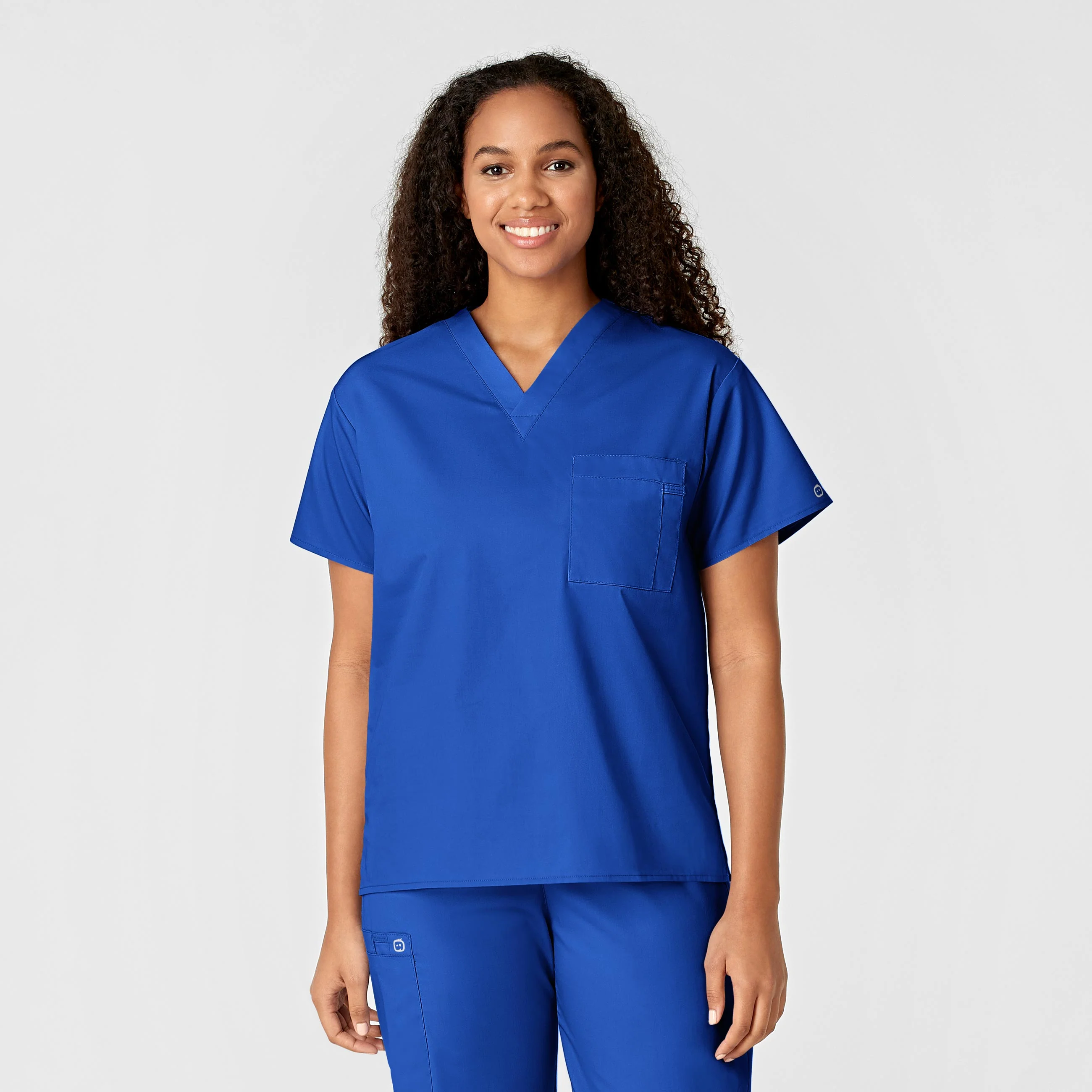 WonderWORK Unisex V-Neck Scrub Top - Royal