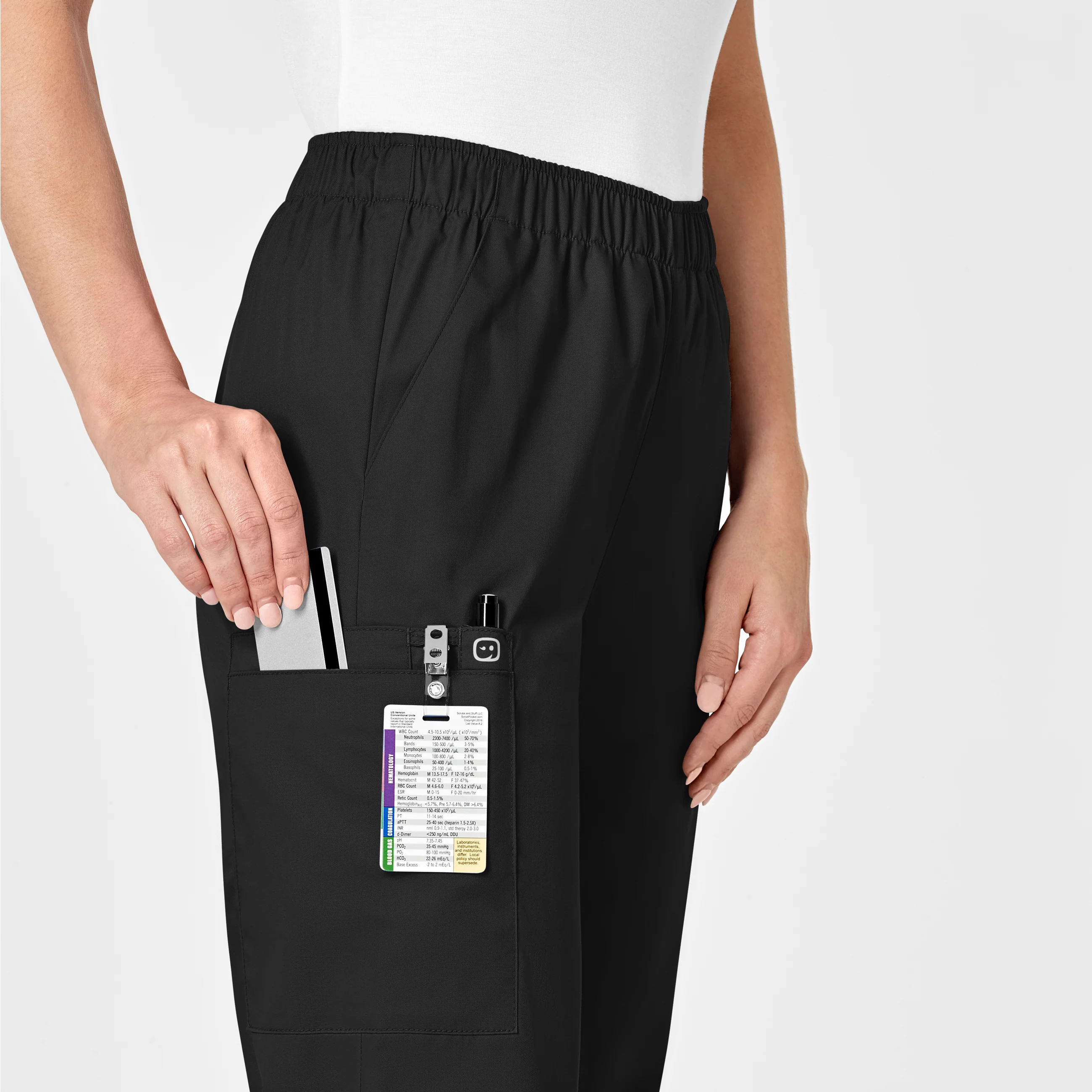 WonderWORK Women's Pull-On Cargo Scrub Pant - Black - Image 7