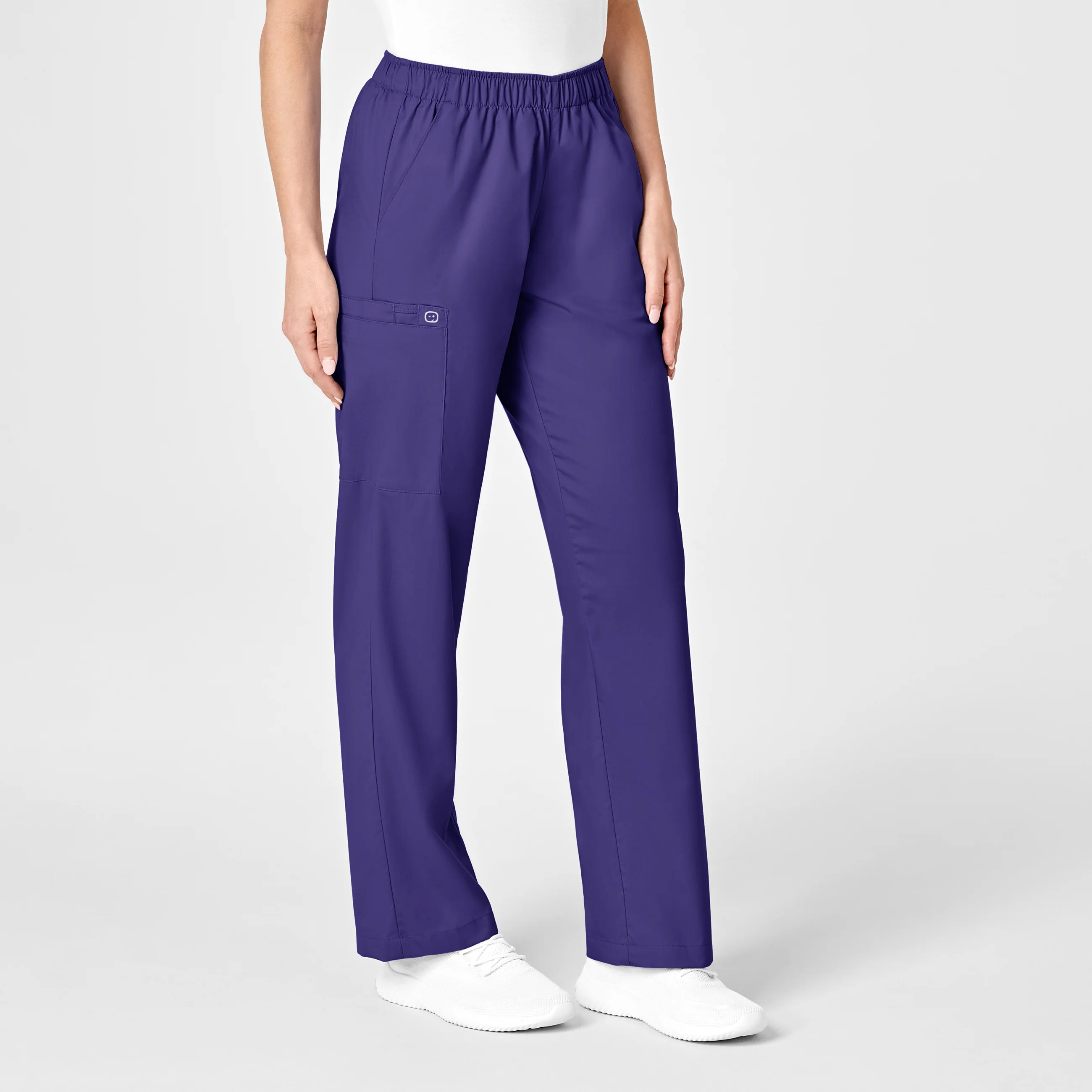 WonderWORK Women's Pull-On Cargo Scrub Pant - Grape - Image 4