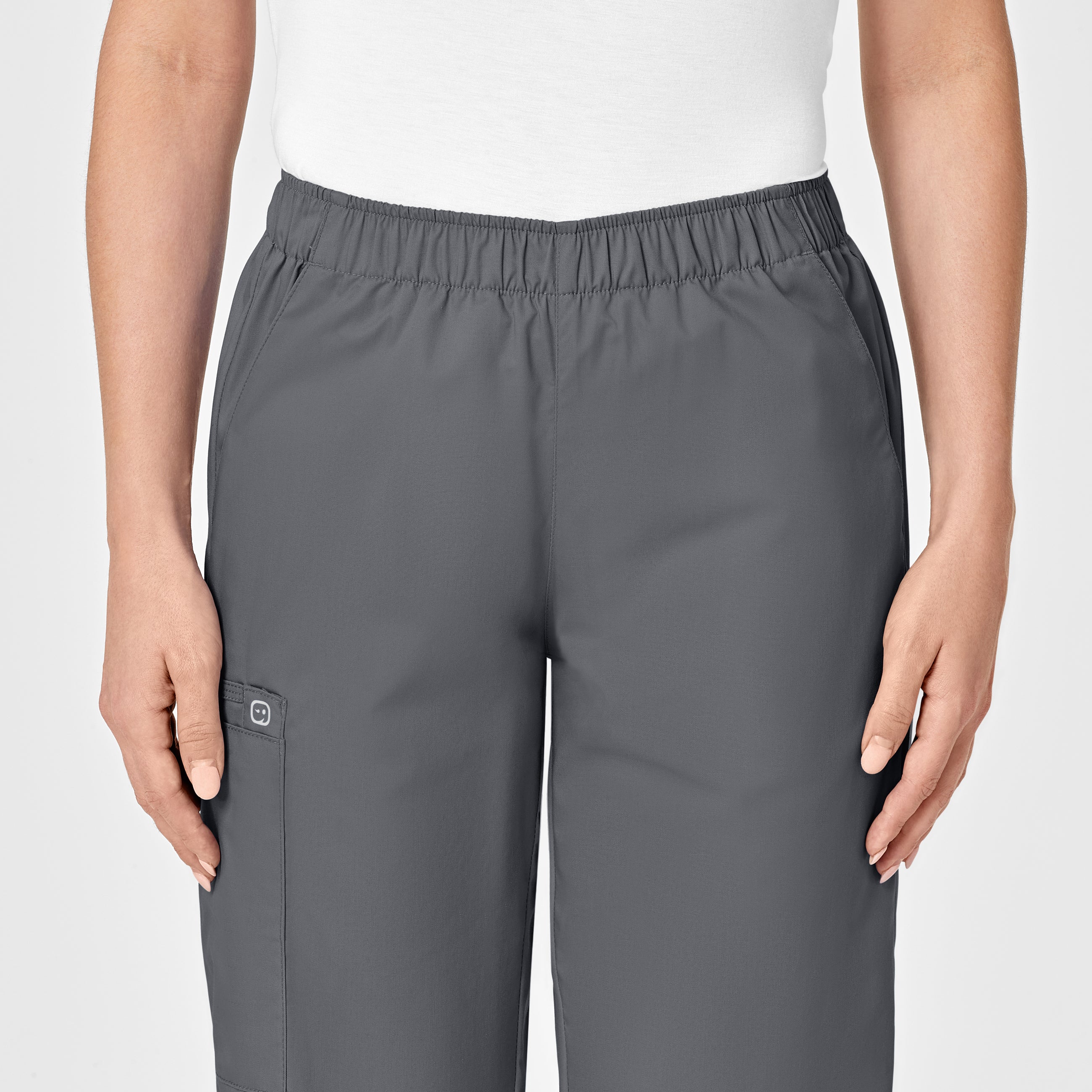 WonderWORK Women's Pull-On Cargo Scrub Pant - Pewter - Image 5