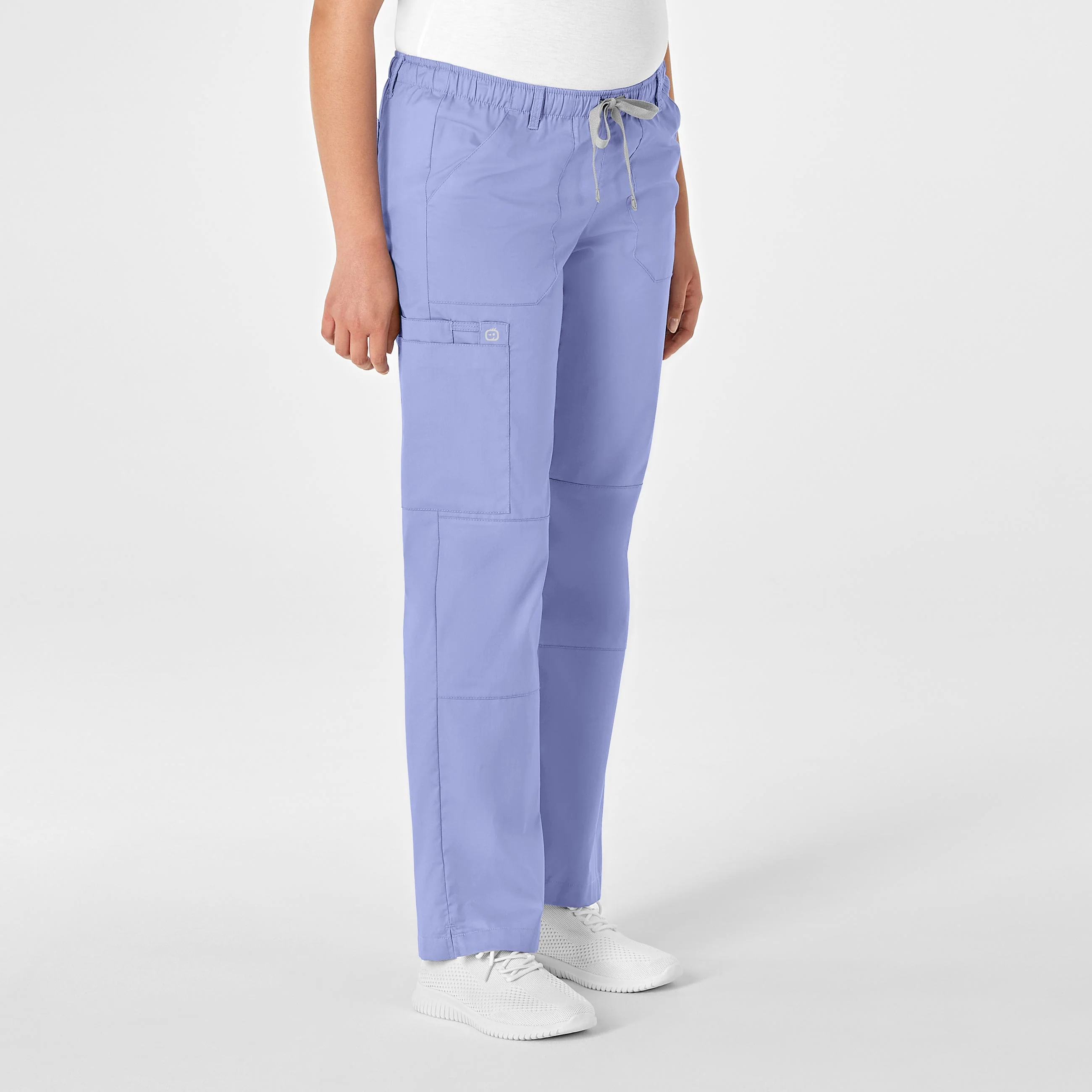 WonderWORK Women's Straight Leg Cargo Scrub Pant - Ceil Blue - Image 4