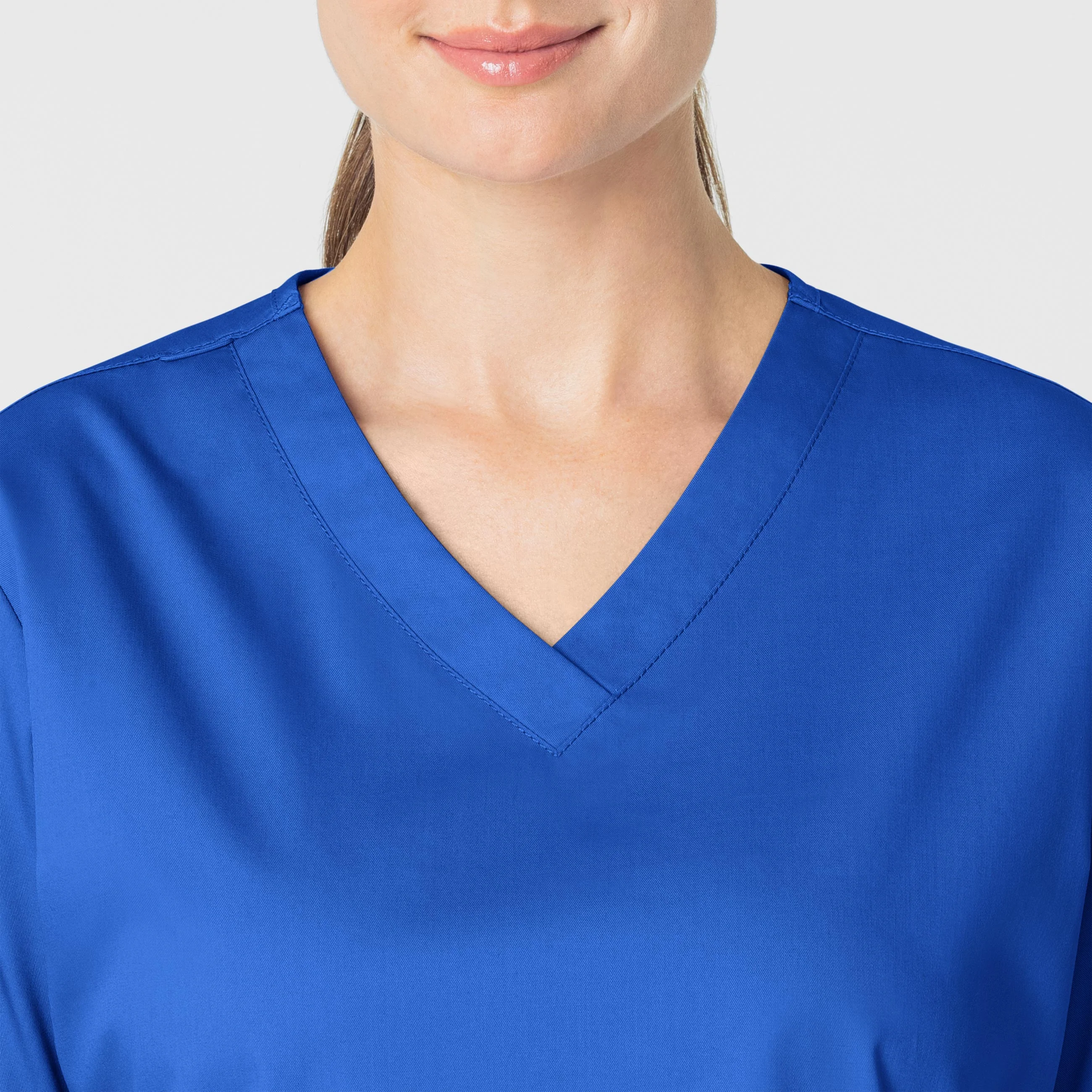 WonderWORK Women's V-Neck Scrub Top - Royal - Image 5